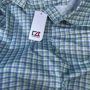 Cutter & Buck Men's Blue Plaid Shirt